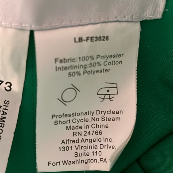 NWT Alfred Angelo Cocktail Dress- green  chiffon, full skirt-Sz 12 - Picture 12 of 14